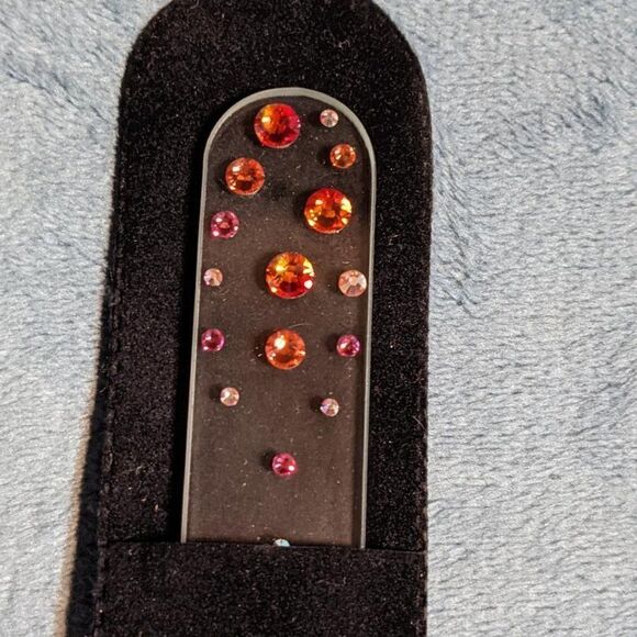 🆕7.5" Clear Czech Crystal Nail File W/BEAUTIFUL PINK & ORANGE SWARO… - Picture 4 of 6
